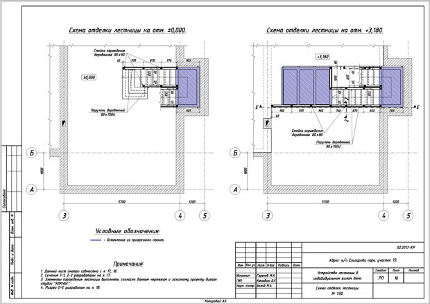 отделка лестницы - чертежи